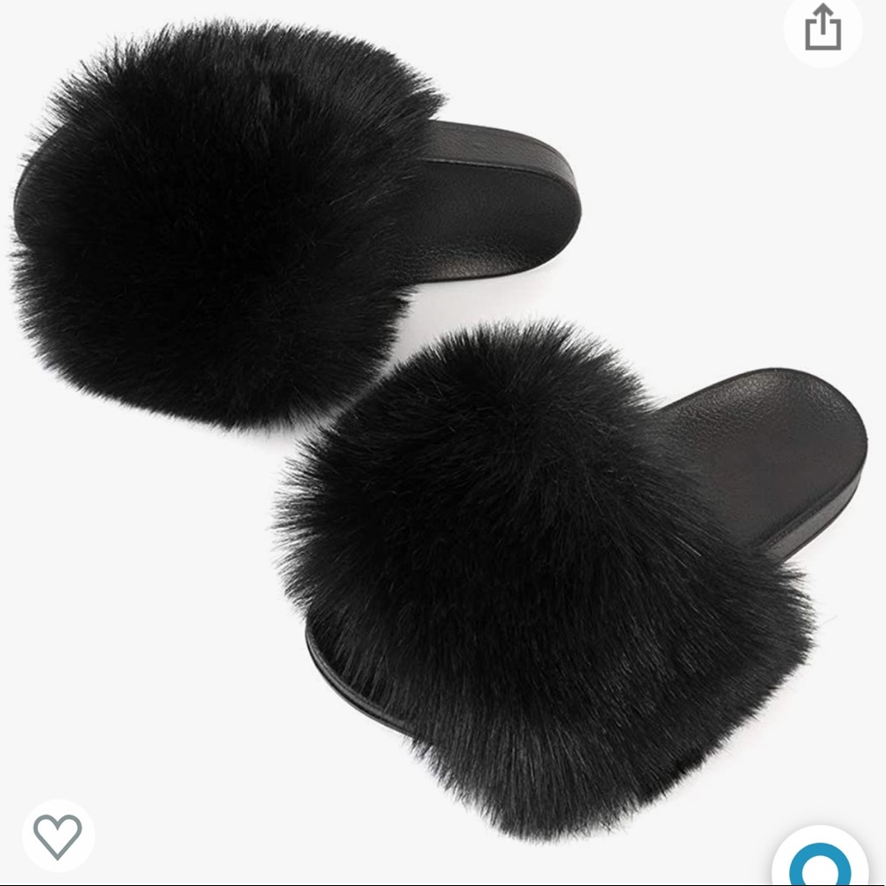 Womens Faux Fur Sandals/Slides/Slippers